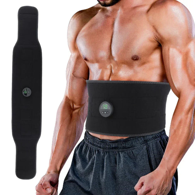 Vibration Belt for Fitness with EMS technology, USB charging, multiple modes, and frequencies for muscle toning and fat reduction.
